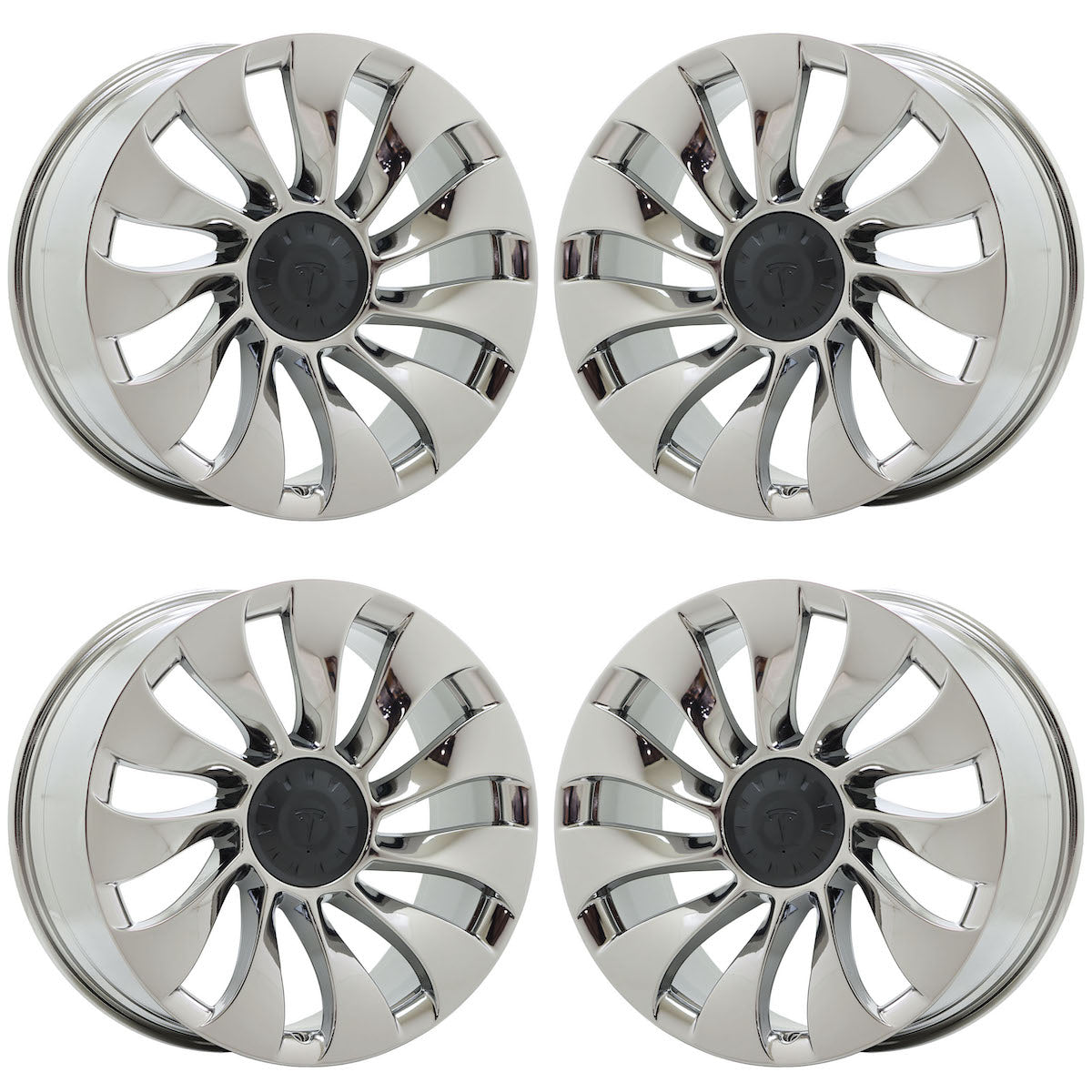 21" Tesla Model Y Bright Chrome wheels rims Factory set 210061 210051 EXCHANGE